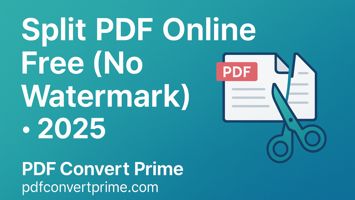 Split PDF Online Free (No Watermark) 2025 – PDF Convert Prime