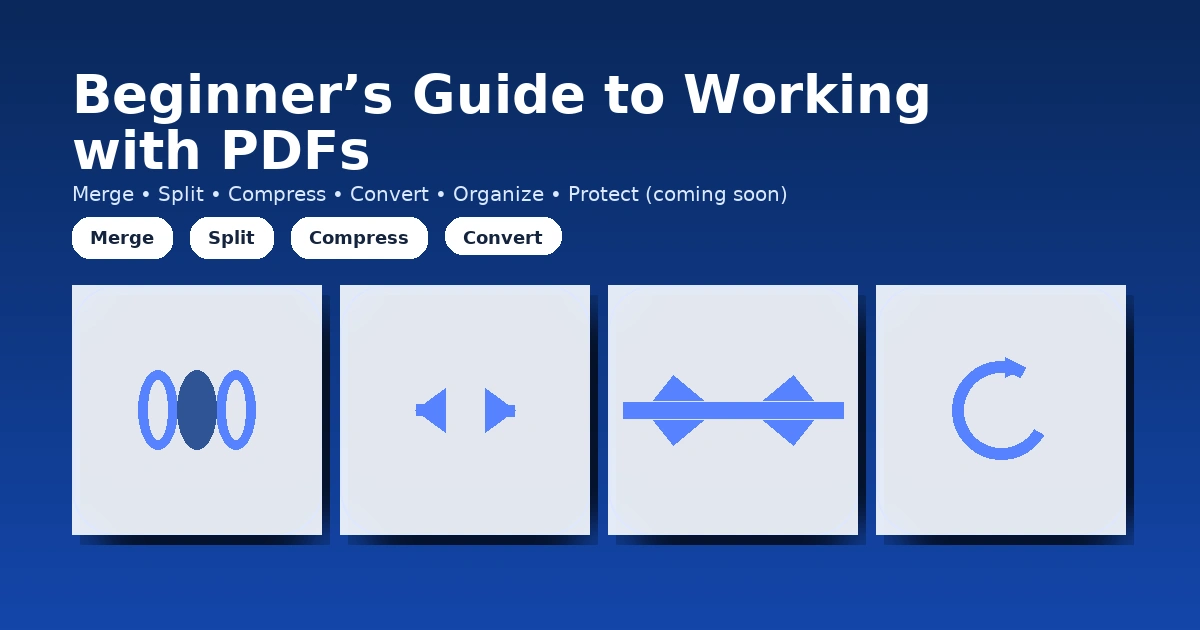 Featured image for Beginners Guide to Working with PDFs 2025 – merge, split, compress, convert, and protect PDF files