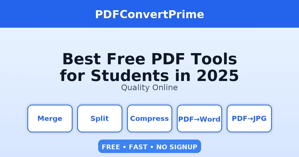 Best Free PDF Tools 2025 featured image for students