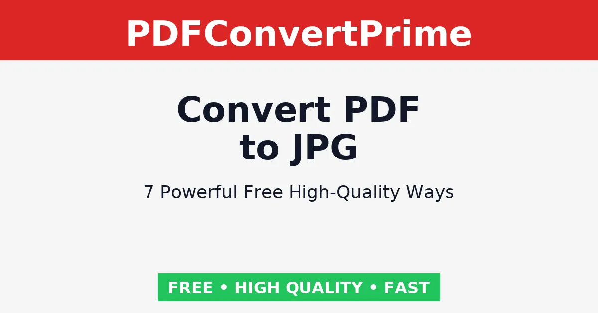 Convert PDF to JPG Free High Quality