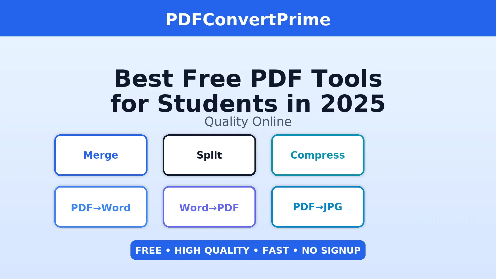 Best Free PDF Tools 2025 hero banner for students