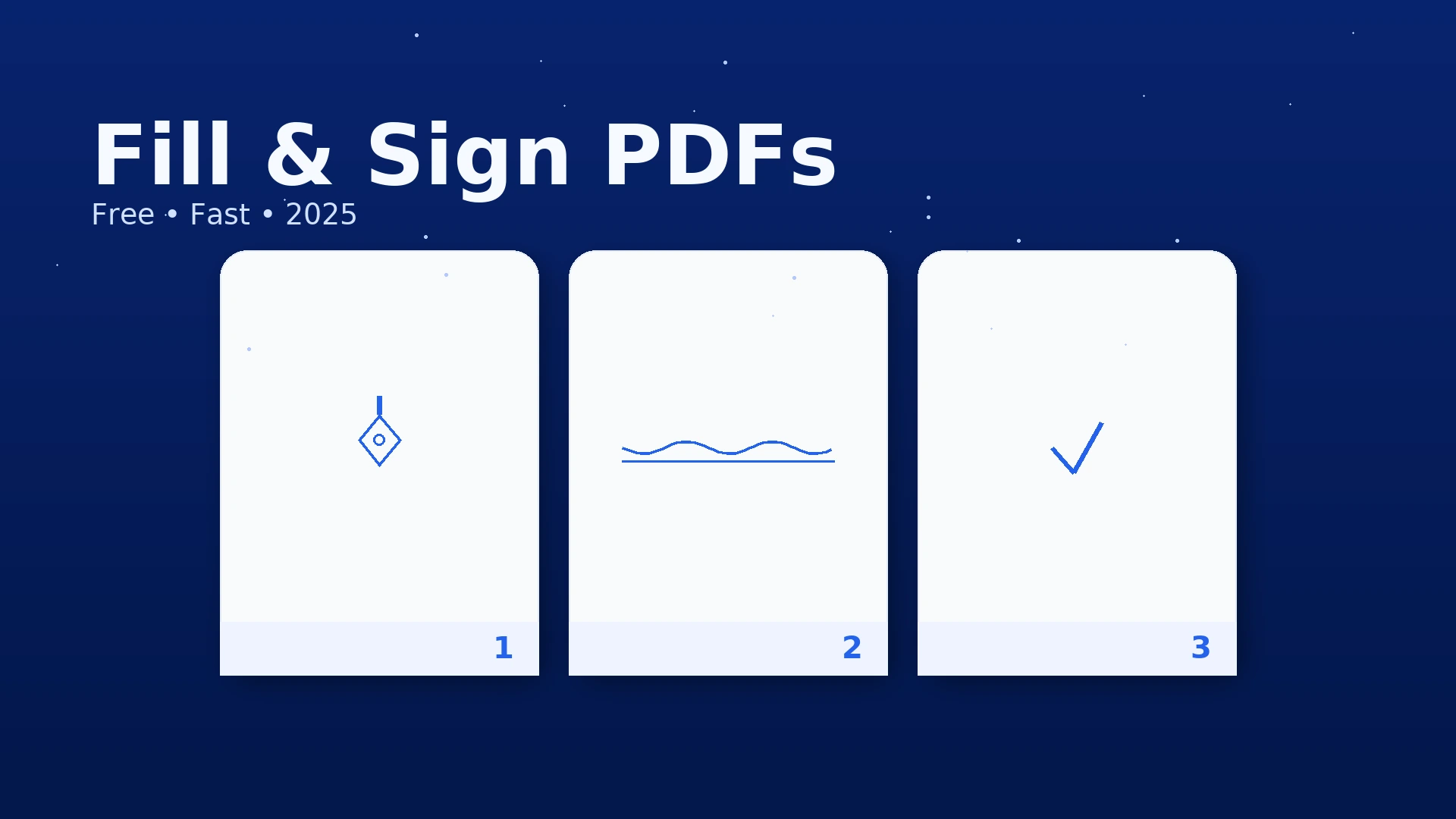 Fill and Sign PDF Online — hero banner showing signature and form fields
