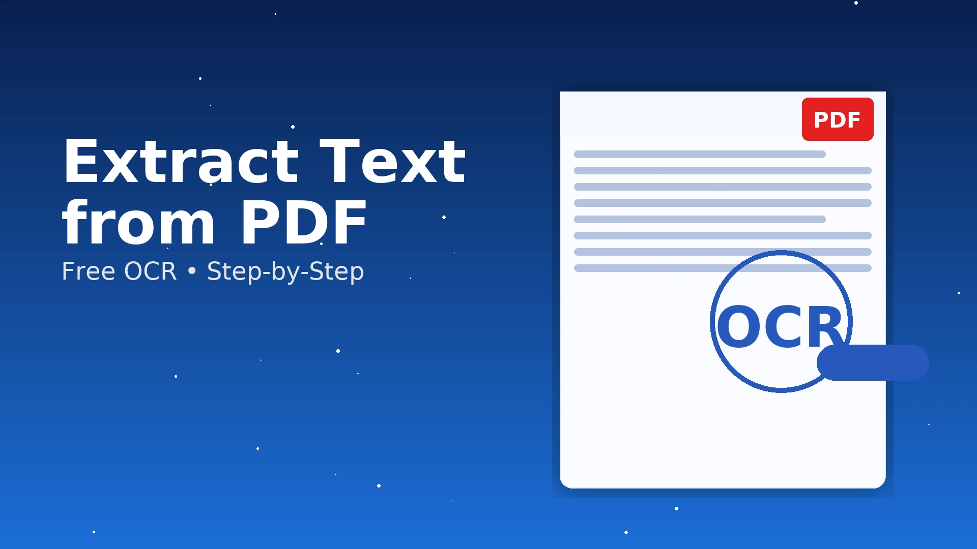 Extract text from PDF — hero banner showing OCR from scanned page to editable text