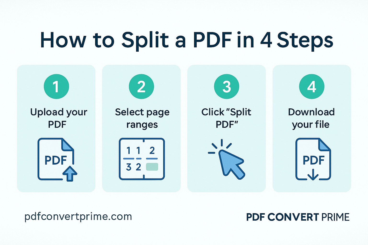 How to split a PDF online free — step-by-step infographic